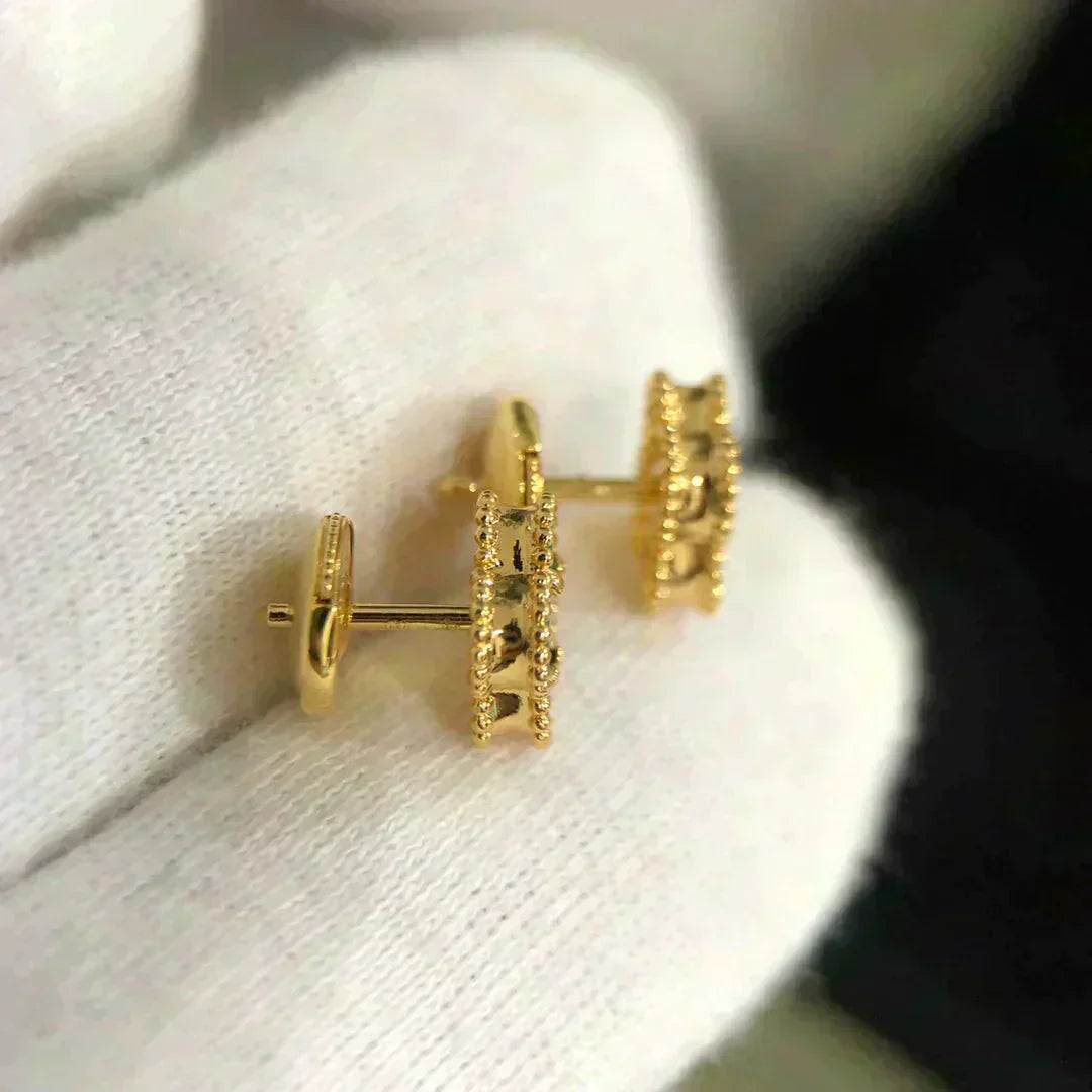 [Dawnora Jewelry]CLOVER MINI 9.5MM MALACHITE  EARRINGS