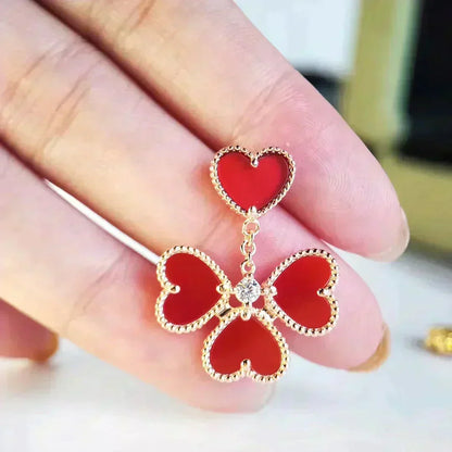 [Dawnora Jewelry]SWEET CLOVER CARNELIAN EARRINGS