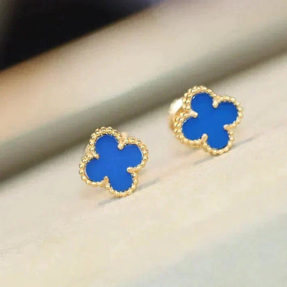 [Dawnora Jewelry]CLOVER MINI 9.5MM TURQUOISE EARRINGS