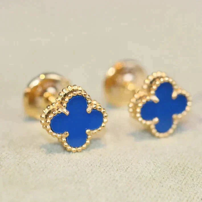 [Dawnora Jewelry]CLOVER MINI 9.5MM TURQUOISE EARRINGS