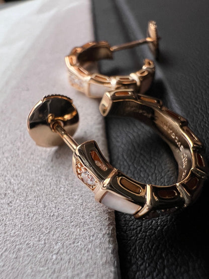 [Dawnora Jewelry]SERPENTI MOP PINK GOLD EARRINGS