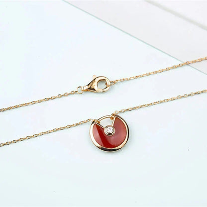 [Dawnora Jewelry]AMULETTE GOLD CARNELIAN ONYX NECKLACE
