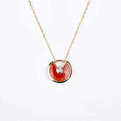 [Dawnora Jewelry]AMULETTE GOLD CARNELIAN ONYX NECKLACE