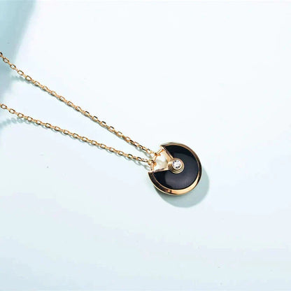 [Dawnora Jewelry]AMULETTE GOLD CARNELIAN ONYX NECKLACE