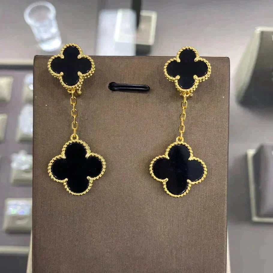 [Dawnora Jewelry]CLOVER 2 MOTIFS  EARRINGS (MULTIPLE CHOICESC