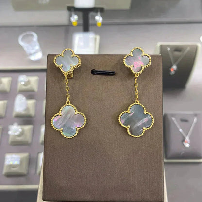 [Dawnora Jewelry]CLOVER 2 MOTIFS  EARRINGS (MULTIPLE CHOICESC