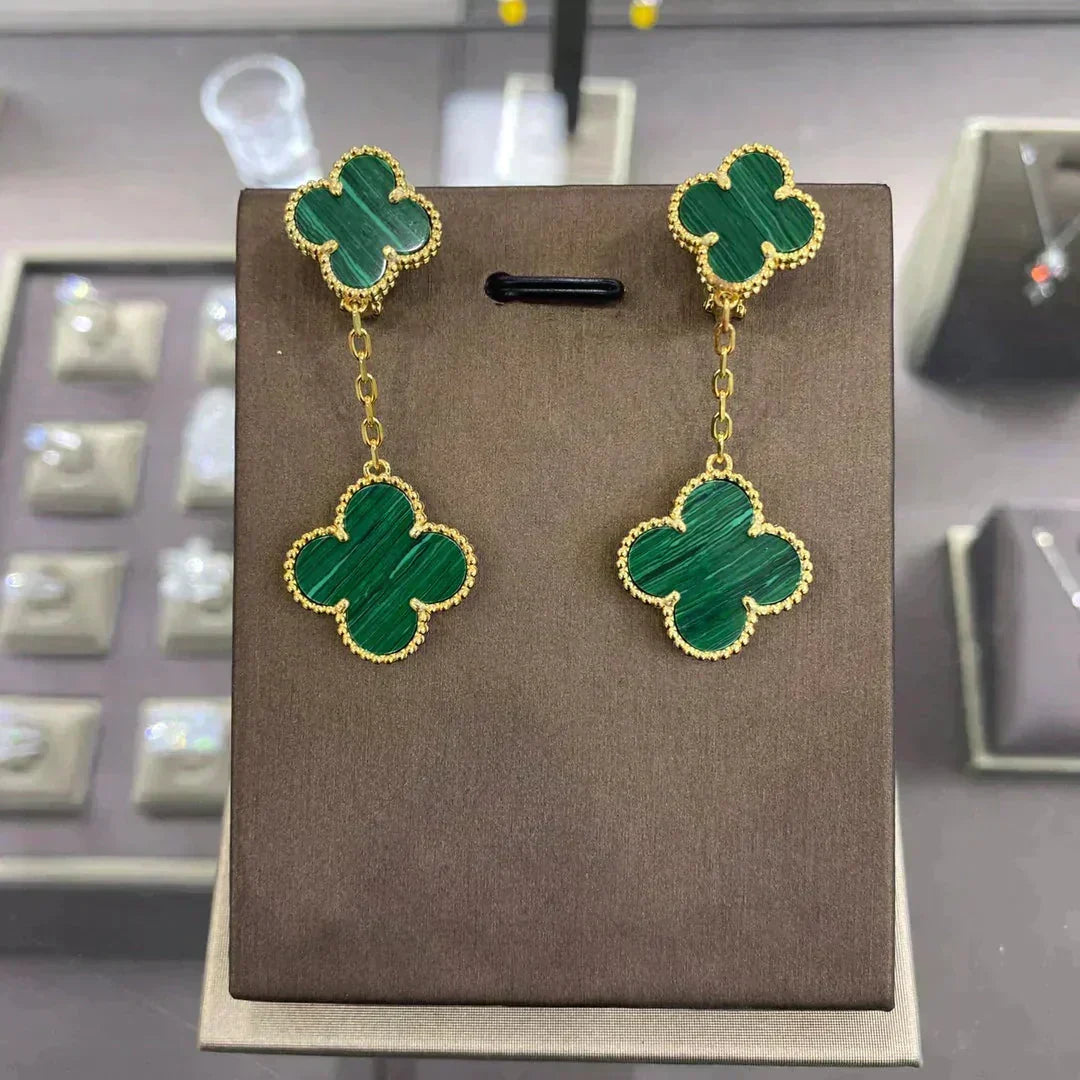 [Dawnora Jewelry]CLOVER 2 MOTIFS  EARRINGS (MULTIPLE CHOICESC