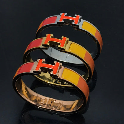 [Dawnora Jewelry]H BRACELET ORANGE RAINBOW CERAMIC