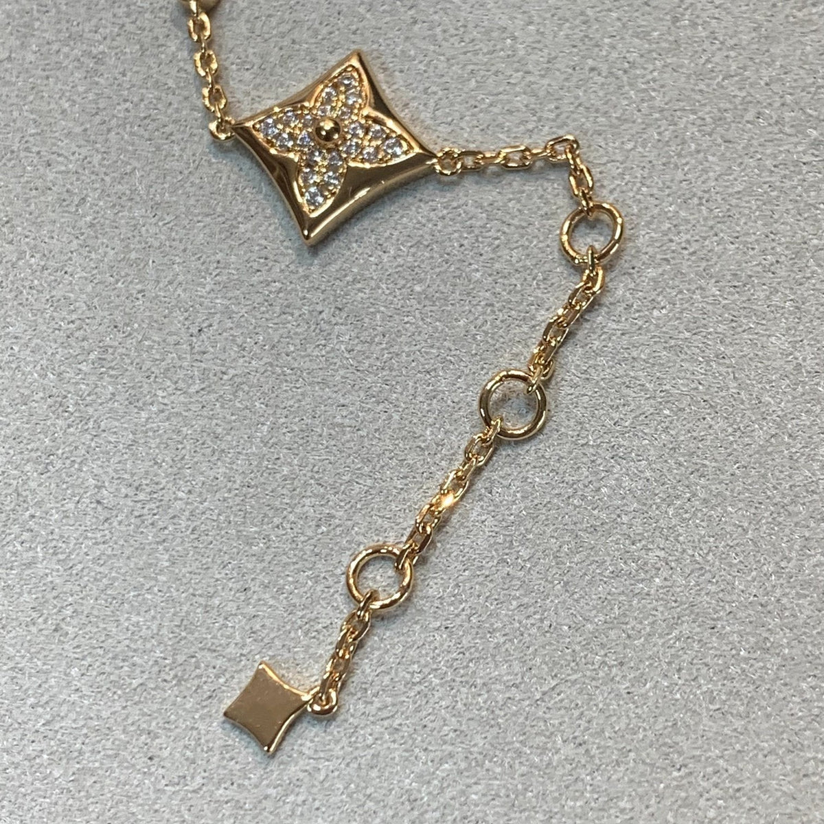 [Dawnora Jewelry]STAR AND SUN 4 MOTIFS GOLD DIAMONDS BRACELET