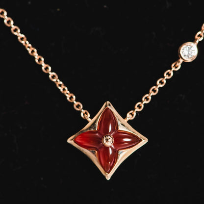[Dawnora Jewelry]STAR NECKLACE PINK GOLD 1 DIAMOND