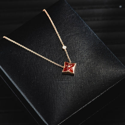 [Dawnora Jewelry]STAR NECKLACE PINK GOLD 1 DIAMOND