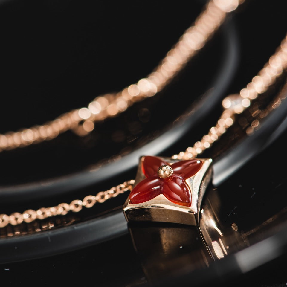 [Dawnora Jewelry]STAR NECKLACE PINK GOLD 1 DIAMOND