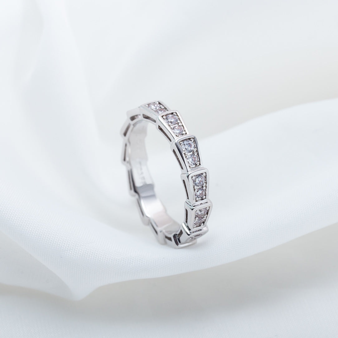 [Dawnora Jewelry]SERPENTI RING SILVER DIAMOND PAVED 3MM