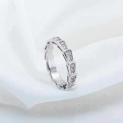 [Dawnora Jewelry]SERPENTI RING SILVER DIAMOND PAVED 3MM