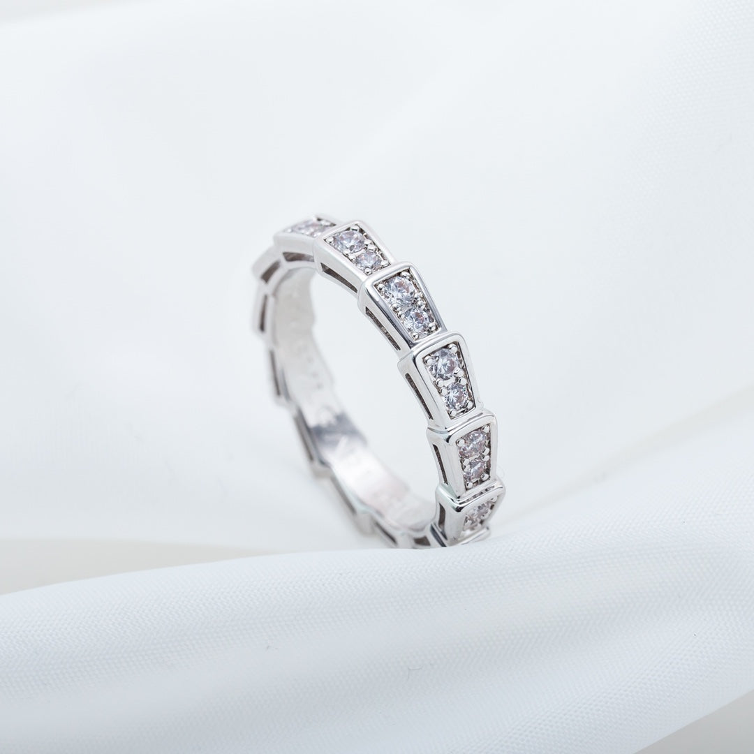 [Dawnora Jewelry]SERPENTI RING SILVER DIAMOND PAVED 3MM