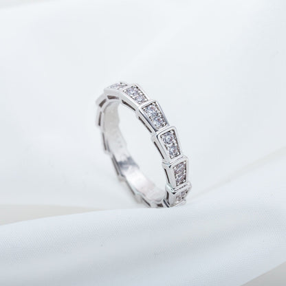 [Dawnora Jewelry]SERPENTI RING SILVER DIAMOND PAVED 3MM