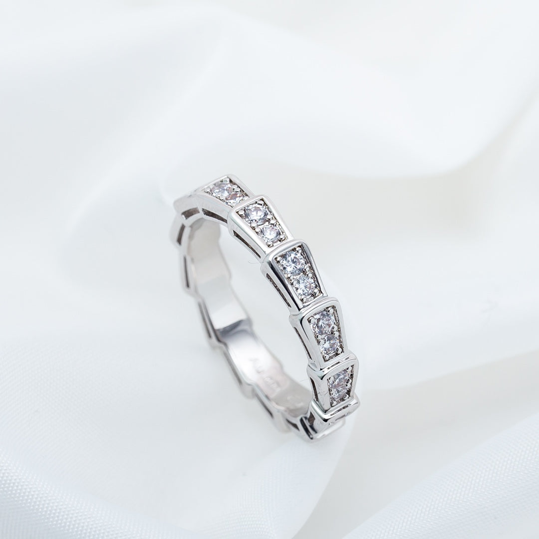 [Dawnora Jewelry]SERPENTI RING SILVER DIAMOND PAVED 3MM