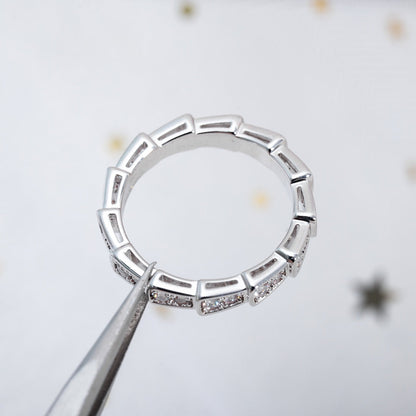 [Dawnora Jewelry]SERPENTI RING SILVER DIAMOND PAVED 3MM