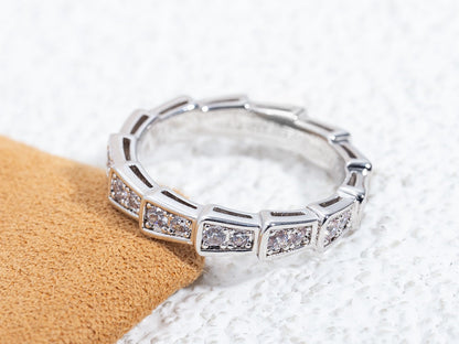 [Dawnora Jewelry]SERPENTI RING SILVER DIAMOND PAVED 3MM