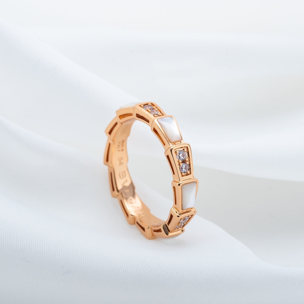 [Dawnora Jewelry]SERPENTI RING PINK GOLD DIAMOND MOP 3MM