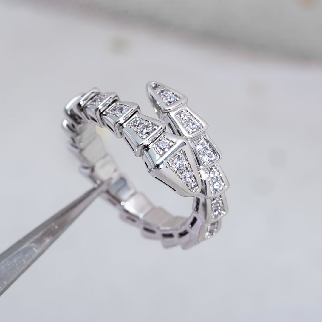 [Dawnora Jewelry]SERPENTI RING SILVER DIAMOND PAVED 4MM