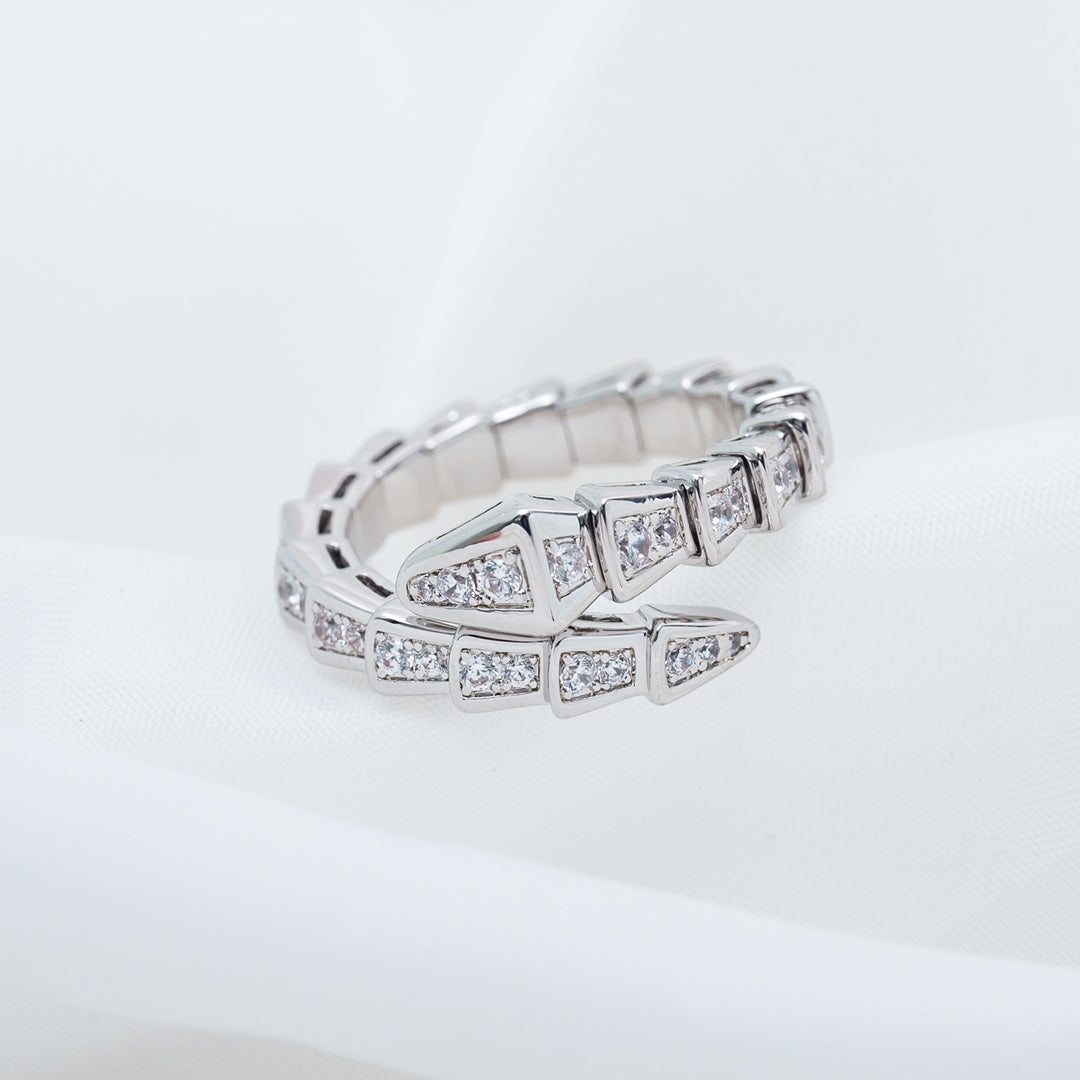 [Dawnora Jewelry]SERPENTI RING SILVER DIAMOND PAVED 4MM