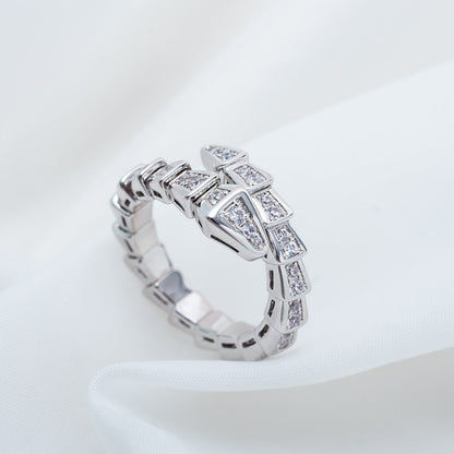 [Dawnora Jewelry]SERPENTI RING SILVER DIAMOND PAVED 4MM