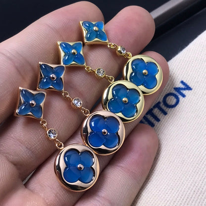 [Dawnora Jewelry]STAR AND SUN AGATE DIAMOND EARRINGS