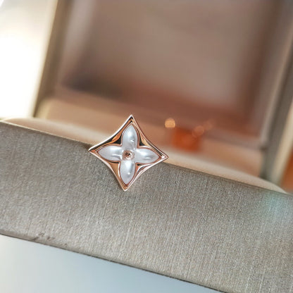 [Dawnora Jewelry]STAR MOP PINK GOLD EARRINGS