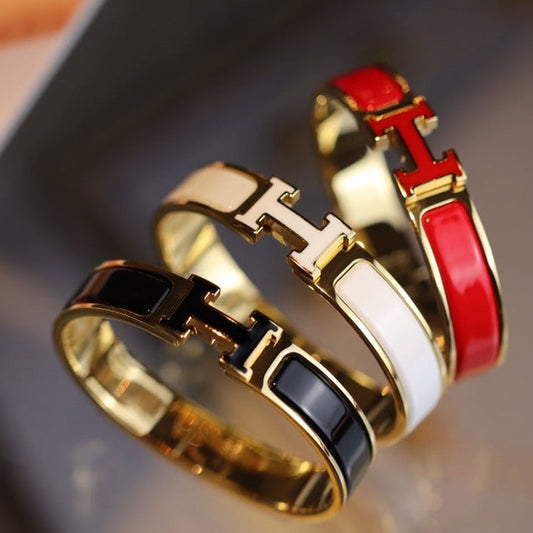 [Dawnora Jewelry]H BRACELET 12MM GOLD