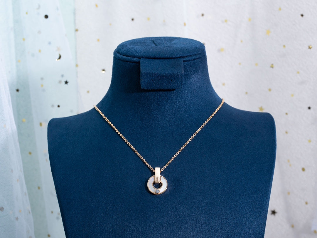 [Dawnora Jewelry]GARI NECKLACE PINK GOLD MOP