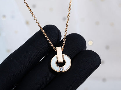 [Dawnora Jewelry]GARI NECKLACE PINK GOLD MOP