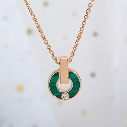 [Dawnora Jewelry]GARI NECKLACE PINK GOLD MALACHITE