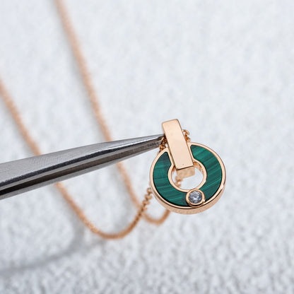 [Dawnora Jewelry]GARI NECKLACE PINK GOLD MALACHITE