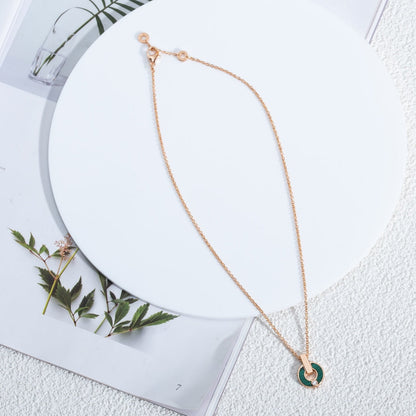 [Dawnora Jewelry]GARI NECKLACE PINK GOLD MALACHITE
