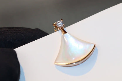 [Dawnora Jewelry]DREAM NECKLACE WHITE MOP PINK GOLD 1 DIAMOND
