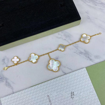 [Dawnora Jewelry]MAGIC CLOVER MOP GOLD BRACELET 5 MOTIFS