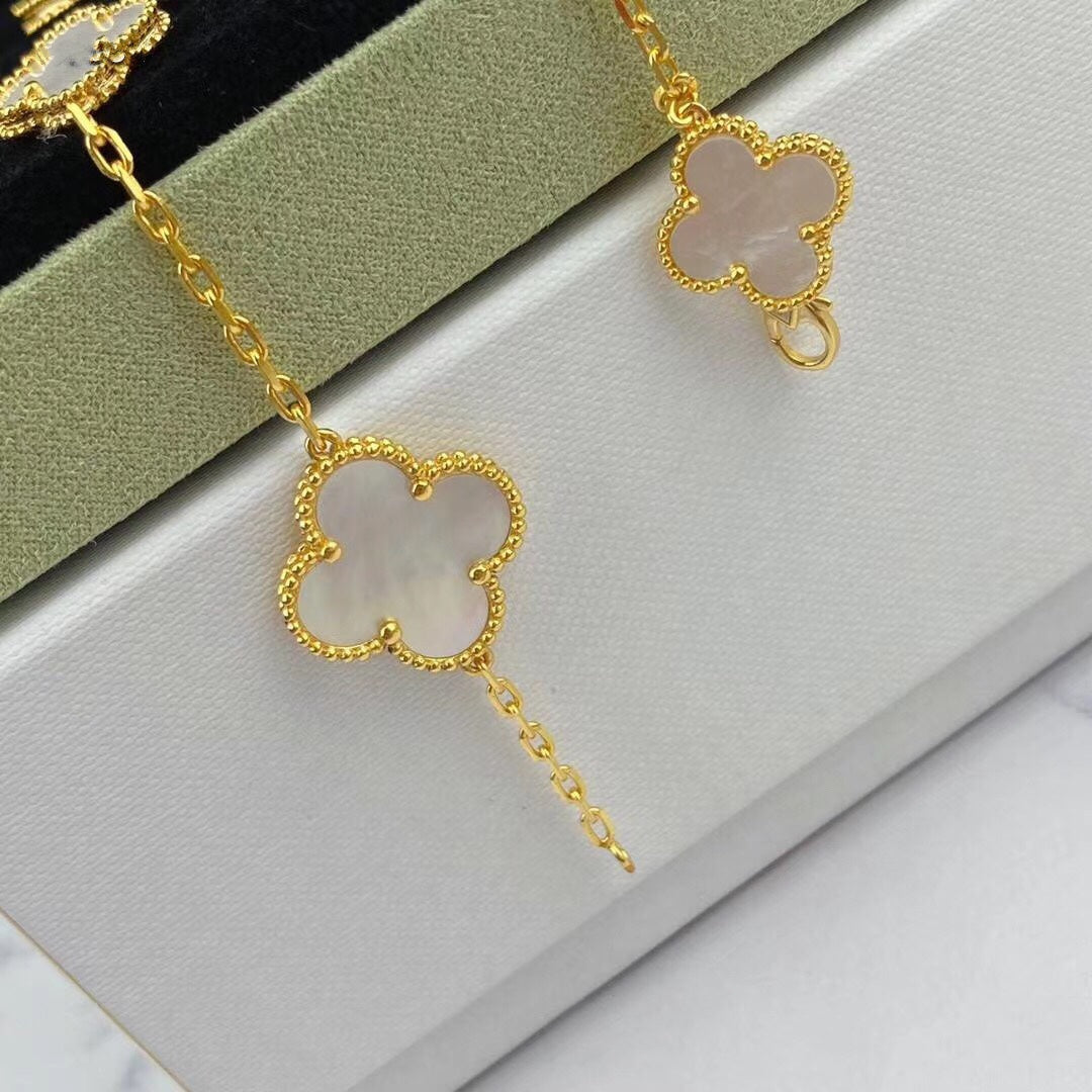 [Dawnora Jewelry]MAGIC CLOVER MOP GOLD BRACELET 5 MOTIFS