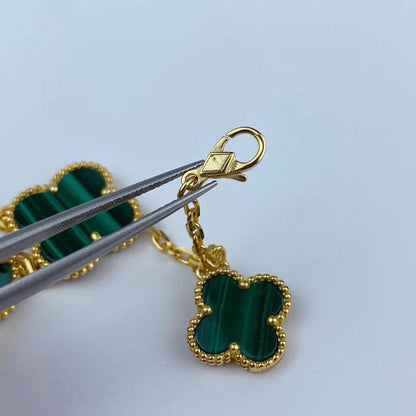 [Dawnora Jewelry]MAGIC CLOVER MALACHITE GOLD BRACELET 5 MOTIFS