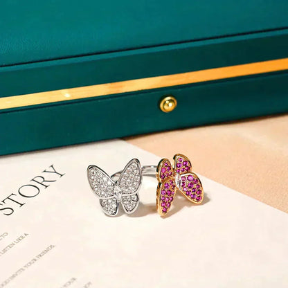 [Dawnora Jewelry]TWIN BUTTERFLY DIAMOND RING
