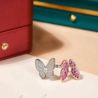 [Dawnora Jewelry]TWIN BUTTERFLY DIAMOND RING