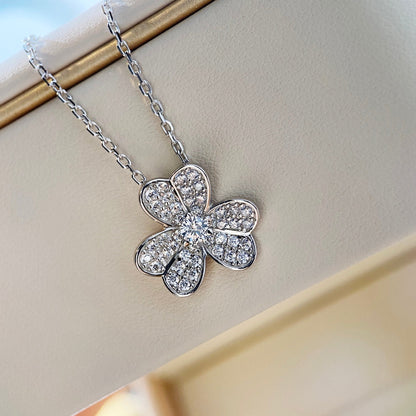 [Dawnora Jewelry]CLOVER DIAMOND NECKLACE SILVER