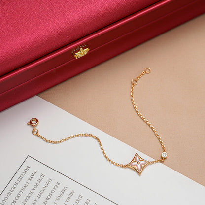 [Dawnora Jewelry]STAR 1 DIAMOND PINK GOLD BRACELET