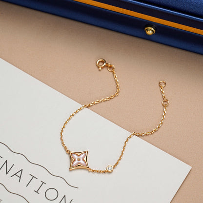 [Dawnora Jewelry]STAR 1 DIAMOND PINK GOLD BRACELET