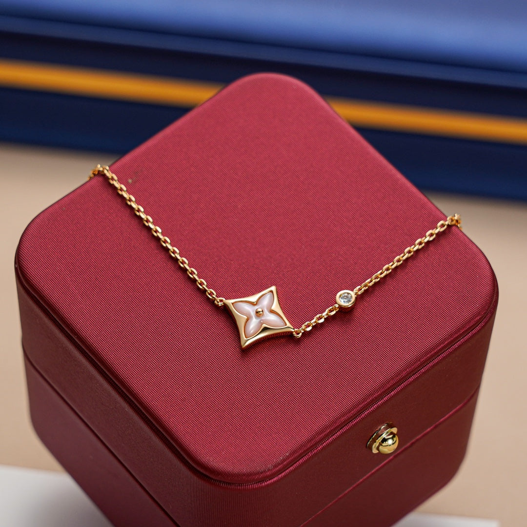 [Dawnora Jewelry]STAR 1 DIAMOND PINK GOLD BRACELET