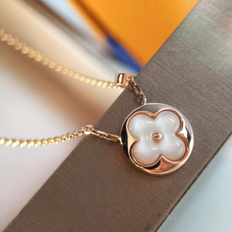 [Dawnora Jewelry]SUN MOP GOLD 1 DIAMOND NECKLACE