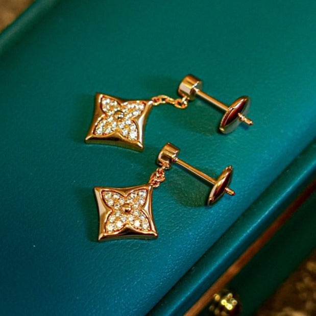 [Dawnora Jewelry]STAR DIAMONDS EARRINGS GOLD