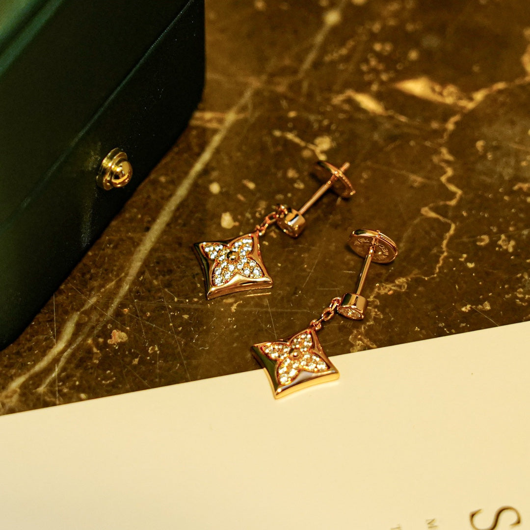 [Dawnora Jewelry]STAR DIAMONDS EARRINGS GOLD