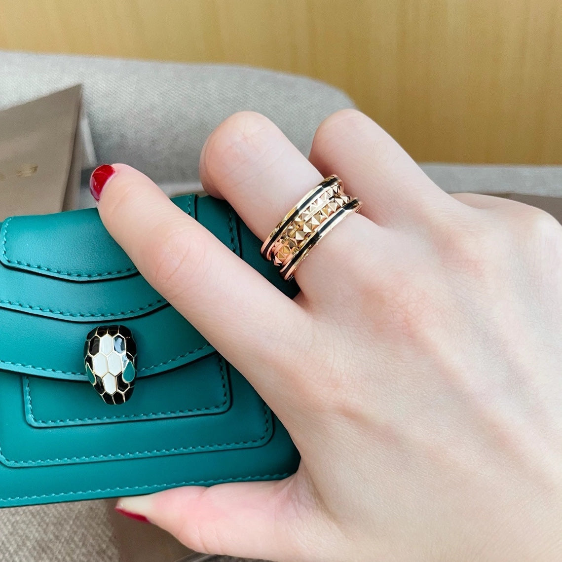 [Dawnora Jewelry]ZERO 1 PINK GOLD BLACK CERAMIC RING