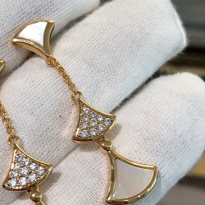 [Dawnora Jewelry]DREAM EARRINGS 3 MOTIFS DIAMOND MOP PINK GOLD